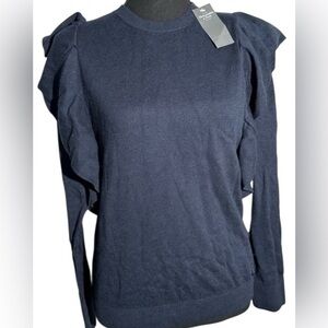 Abercrombie & Fitch Small Navy Blue Sweater
Flutter Ruffle Cotton Blend
